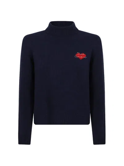 Giada Benincasa Heartbeat Roll-neck Sweater In Blue