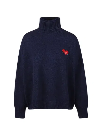 Giada Benincasa Heartbeat Roll-neck Sweater In Blue