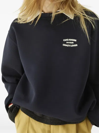 Giada Benincasa I'm Your Crazy Lover Crew-neck Sweatshirt In Blue