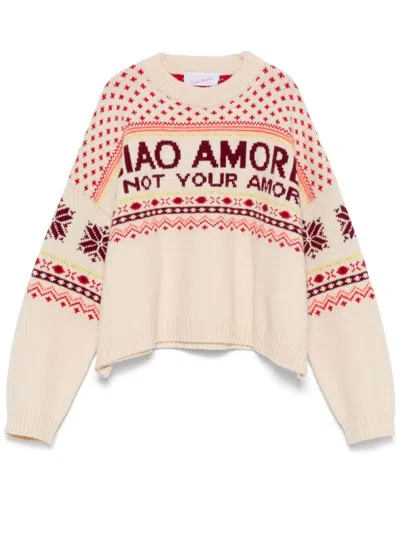 Giada Benincasa Intarsia-knit Sweater In White