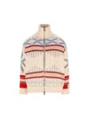 Giada Benincasa Fairisle-pattern Zip-up Jacket In Brown