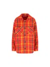 Giada Benincasa Checked Wool Shirt Jacket In Orange