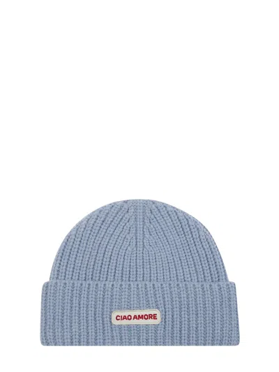 Giada Benincasa Light Blue Merino Wool & Cashmere Hat For Women