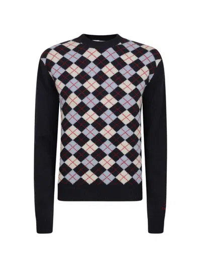 Giada Benincasa London Argyle-intarsia Sweater In Black