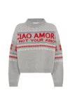 Giada Benincasa Intarsia-knit Sweater In Gray