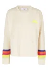 Giada Benincasa Multicolor Striped Sleeve Crewneck Sweater