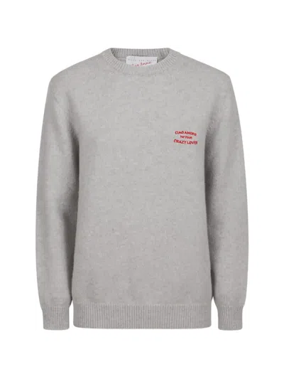 Giada Benincasa My Boyfriend Crazy Lover Wool Sweater In Gray