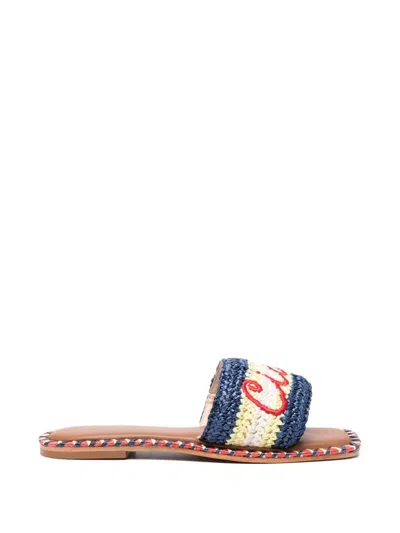 Giada Benincasa Raffia Slipper In Multi