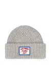 Giada Benincasa Ribbed-knit Logo-patch Beanie In Gray