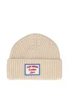 Giada Benincasa Ribbed-knit Logo-patch Beanie Hat In Neutral