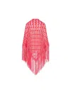 Giada Benincasa Stripe-pattern Fringed-hem Crochet Scarf In Red
