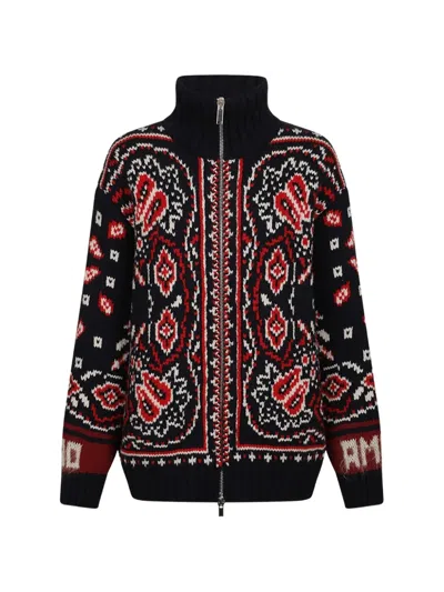 Giada Benincasa Soho Intarsia-knit Zip-up Cardigan In Black