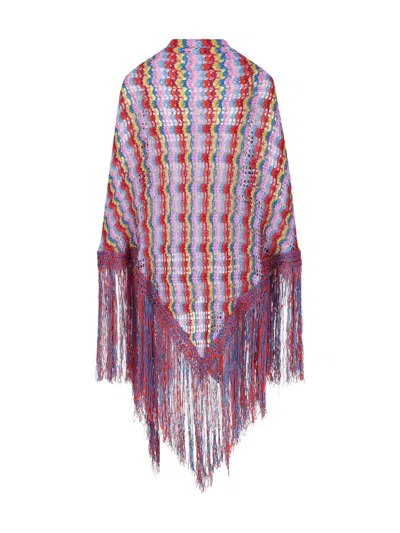 Giada Benincasa Stripe-pattern Fringed-hem Scarf In Pink