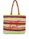 Giada Benincasa Striped-pattern Embroidered Tote Bag In Multi