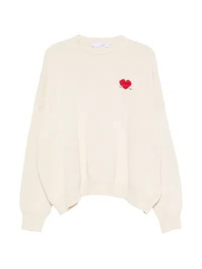 Giada Benincasa Summer Heartbeat Heart-motif Sweater In Brown