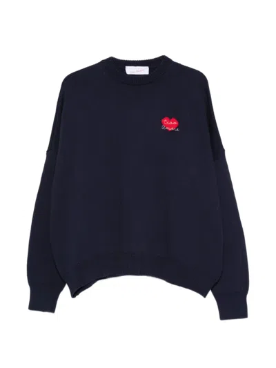 Giada Benincasa Sweater With Embroidered Logo In Blue