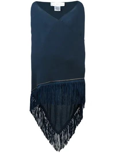 Giada Benincasa Wide Fringed Scarf In Blue