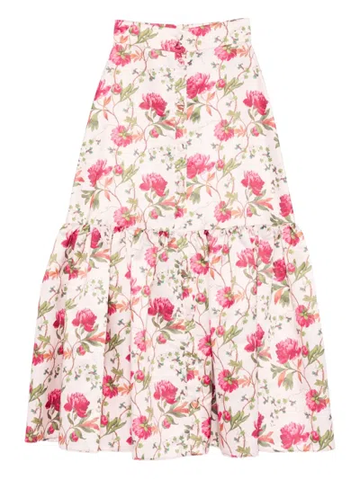 Giada Curti Floral-print Skirt In Pink