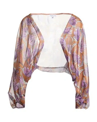 Giada Curti Resort Woman Jacket Camel Size 8 Polyester In Sand
