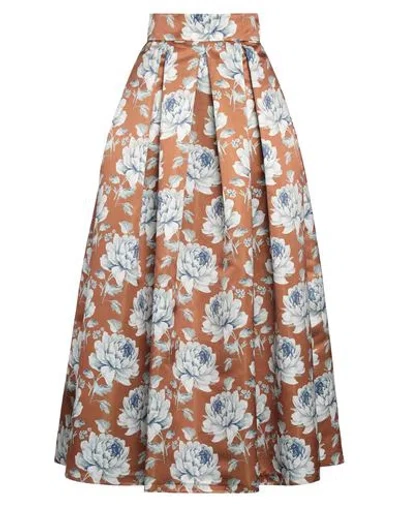 Giada Curti Resort Woman Maxi Skirt Camel Size 10 Polyester In Beige
