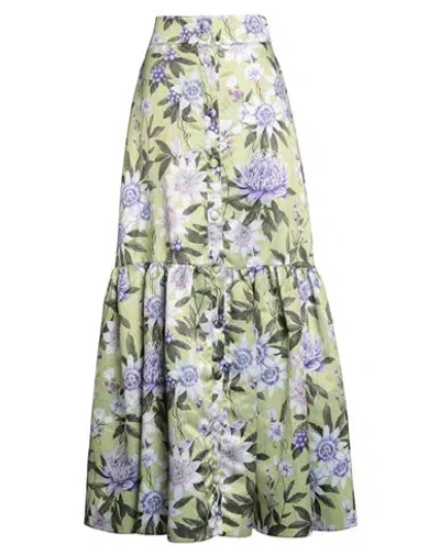 Giada Curti Resort Woman Maxi Skirt Lime Green Size 8 Polyester