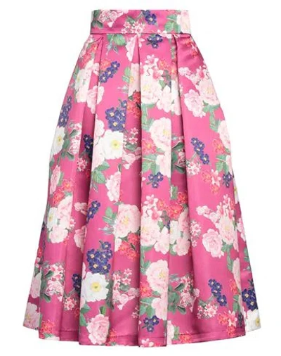 Giada Curti Resort Woman Midi Skirt Fuchsia Size 10 Polyester In Pink