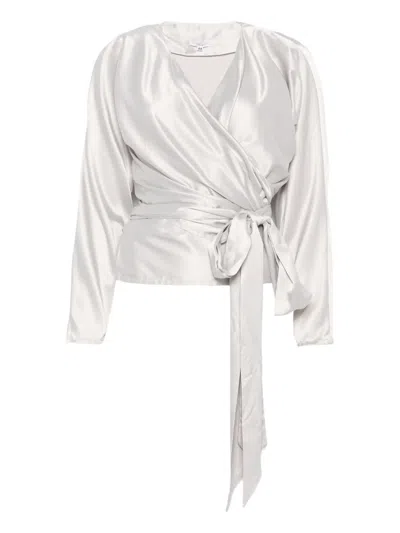 Giada Curti Tie-waist Wrap Top In Neutral