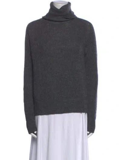 Pre-owned Giada Forte Alpaca Turtleneck Sweater In Gray