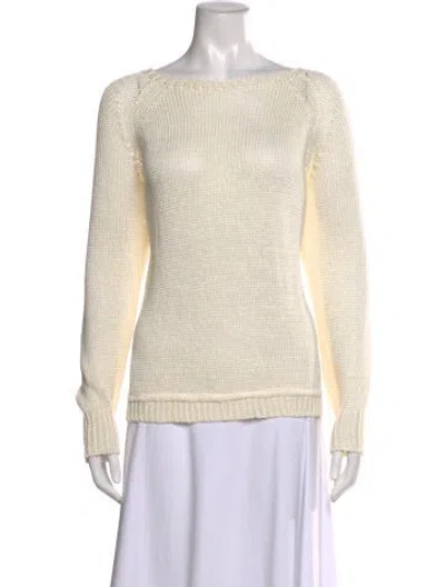 Pre-owned Giada Forte Bateau Neckline Sweater In Neutral