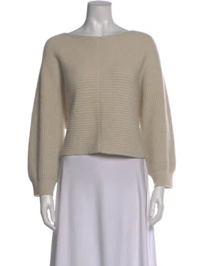 Pre-owned Giada Forte Cashmere Bateau Neckline Sweater In Neutral
