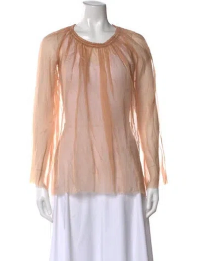 Pre-owned Giada Forte Crew Neck Long Sleeve Top In Pink