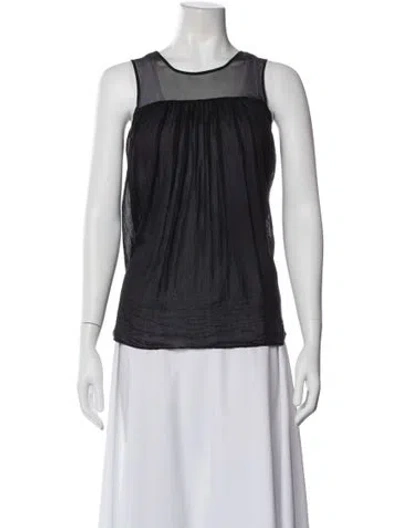 Pre-owned Giada Forte Crew Neck Sleeveless Top In Black