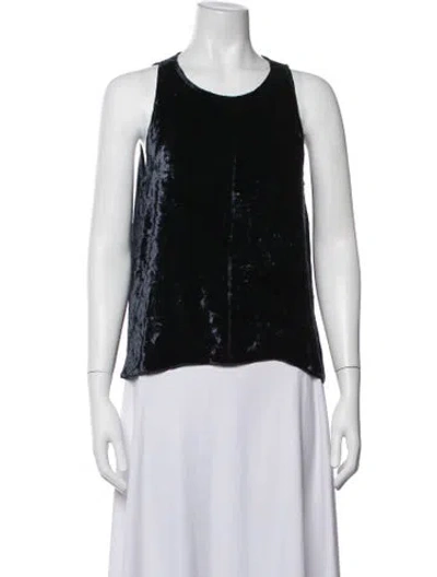 Pre-owned Giada Forte Crew Neck Sleeveless Top In Black