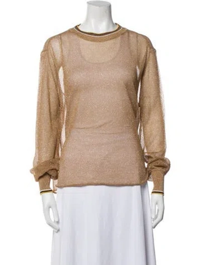 Pre-owned Giada Forte Crew Neck Sweater In Gold