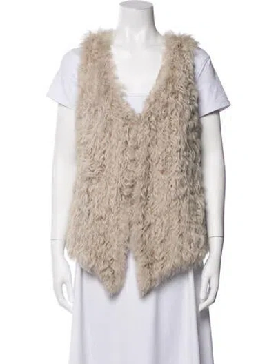 Pre-owned Giada Forte Lamb Fur Vest In Neutrals