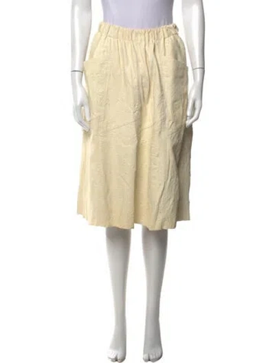 Pre-owned Giada Forte Leather Midi Length Skirt In Neutrals