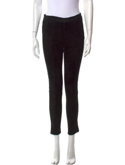 Pre-owned Giada Forte Leather Skinny Leg Pants In Black