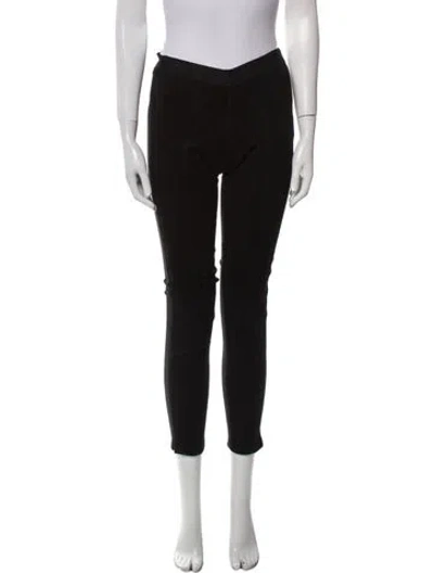 Pre-owned Giada Forte Leather Skinny Leg Pants In Blue