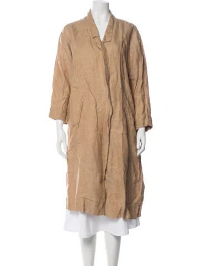 Pre-owned Giada Forte Linen Coat In Neutral