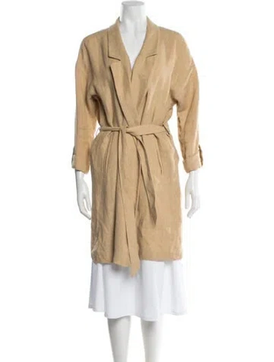 Pre-owned Giada Forte Linen Coat In Neutrals
