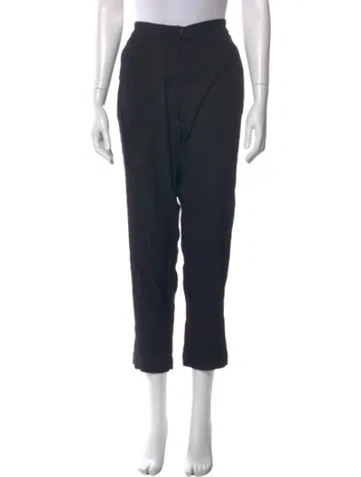 Pre-owned Giada Forte Linen Straight Leg Pants In Blue