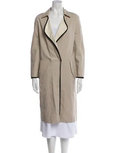 Pre-owned Giada Forte Linen Trench Coat In Neutral