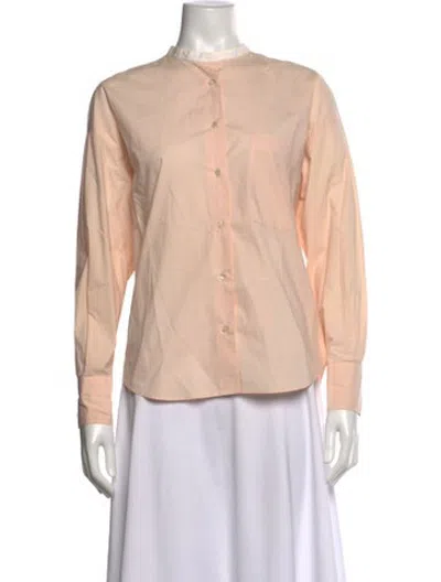 Pre-owned Giada Forte Long Sleeve Button-up Top In Neutrals/pink