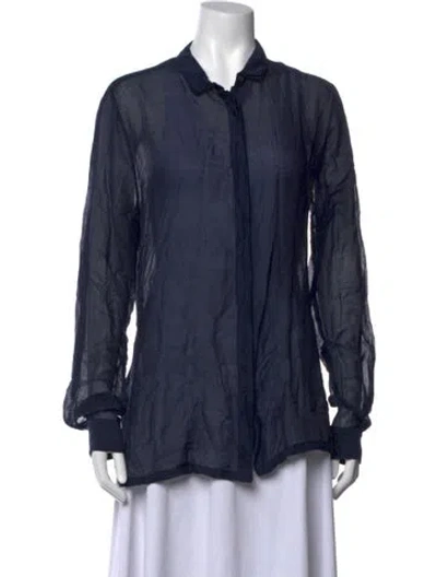 Pre-owned Giada Forte Long Sleeve Top In Blue