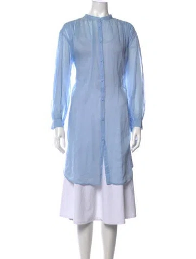 Pre-owned Giada Forte Long Sleeve Tunic W/ Tags In Blue