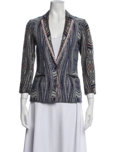 Pre-owned Giada Forte Patterned Blazer In Blue