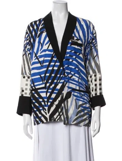 Pre-owned Giada Forte Patterned Blazer In Blue