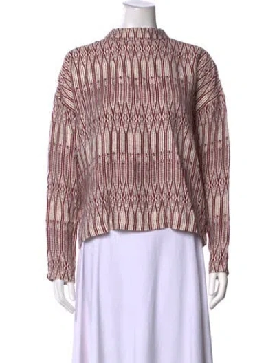 Pre-owned Giada Forte Patterned Mock Neck Top In Multicolor