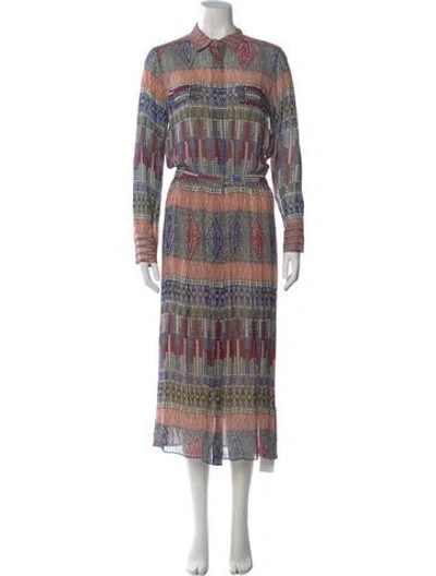 Pre-owned Giada Forte Printed Long Dress In Neutral