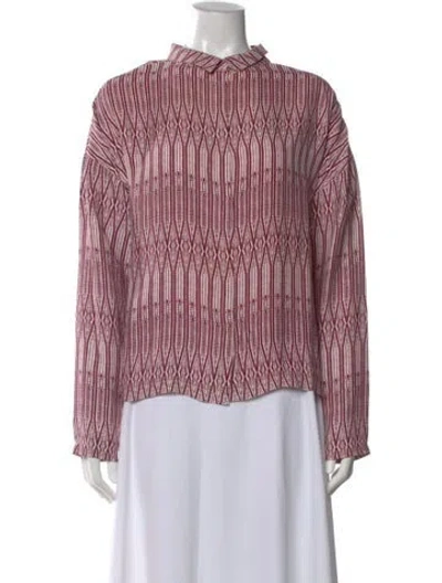 Pre-owned Giada Forte Printed Long Sleeve Top In Pink